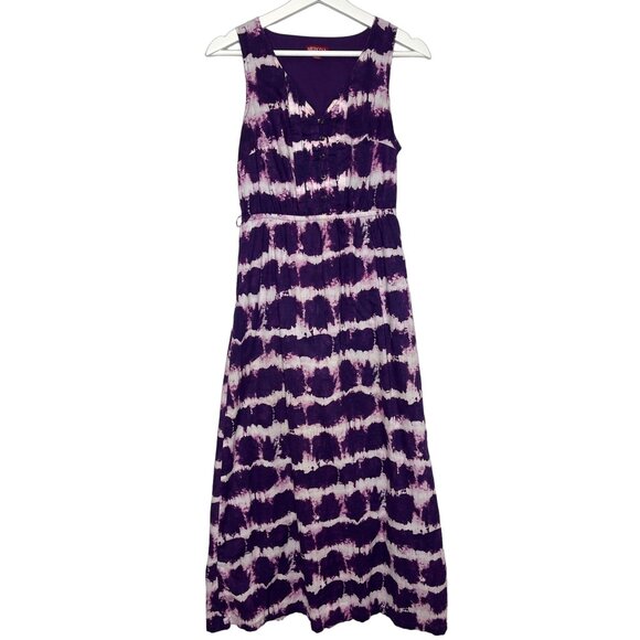 Merona Dress Womens Size XS Sundress Maxi Long Purple Tie Dye Casual Work Summer - Picture 1 of 11